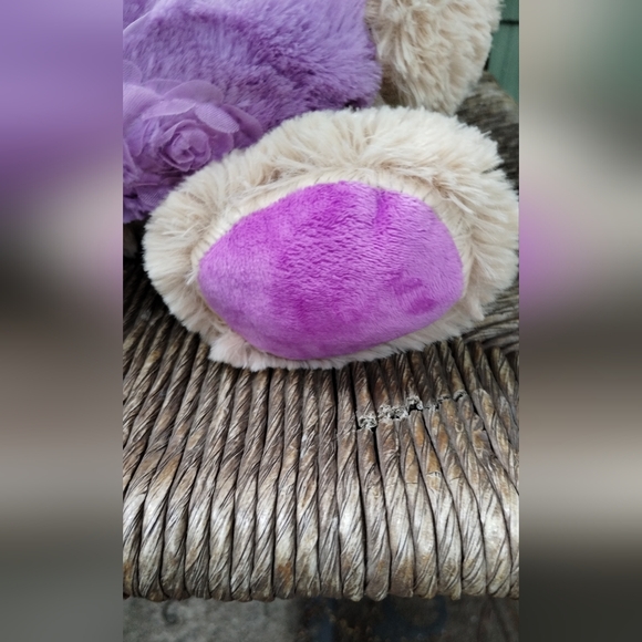 Goffa Teddy Bear with Purple Heart 12" Kelly Toy Sitting Valentine Plush Stuffie - Picture 12 of 16